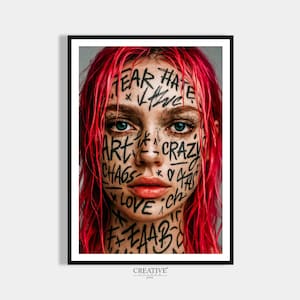 Woman Tattoo Poster Feminism Print - Print Your Own Poster - Modern Vintage Home Decoration - Living Room Bedroom Decoration Pictures Digital