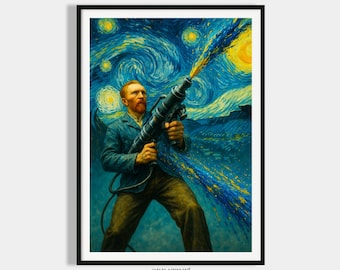 Art Print Starry Night Poster Digital Living Room Image Download Van Gogh Print Colorful Modern Art Art Deco Office Poster Entrance Area Decoration