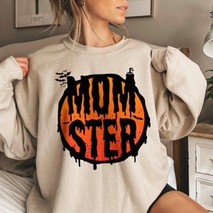 Momster SVG Halloween Mom SVG für Shirts Halloween Shirt PNG Halloween Mama Plotterdatei Dtf Dtg und Sublimation Svg Datei für Cricut pdf