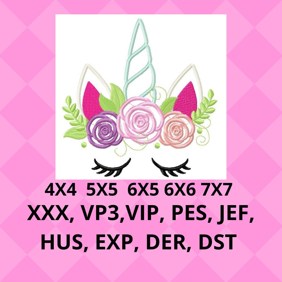 Unicorn Head Applique Unicorn Applique Machine Embroidery Etsy
