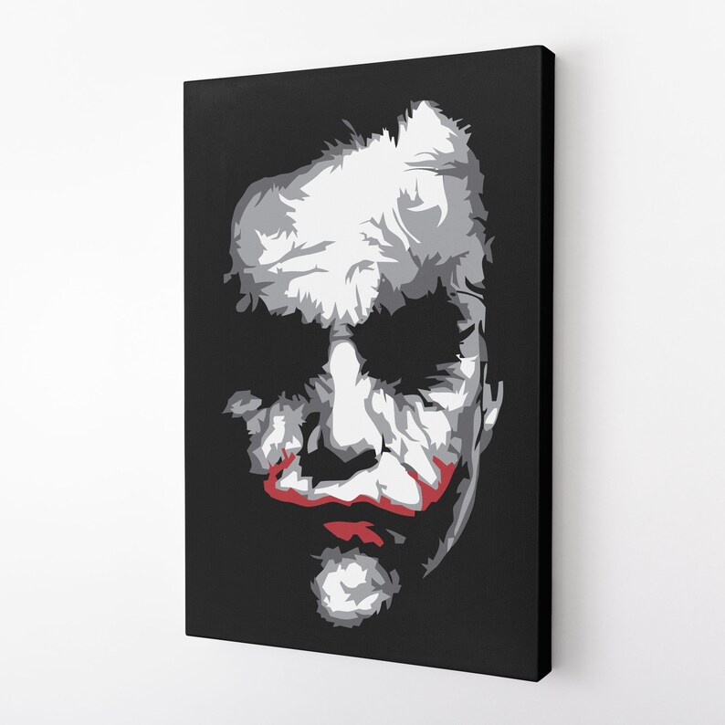 Joker Wall Decor Joker Heath Ledger Canvas Art Print Gift For Joker Lover Dark Knight Joker Poster Joker Painting Joker Wall Art Prints Art Collectibles Myriam Com Tn
