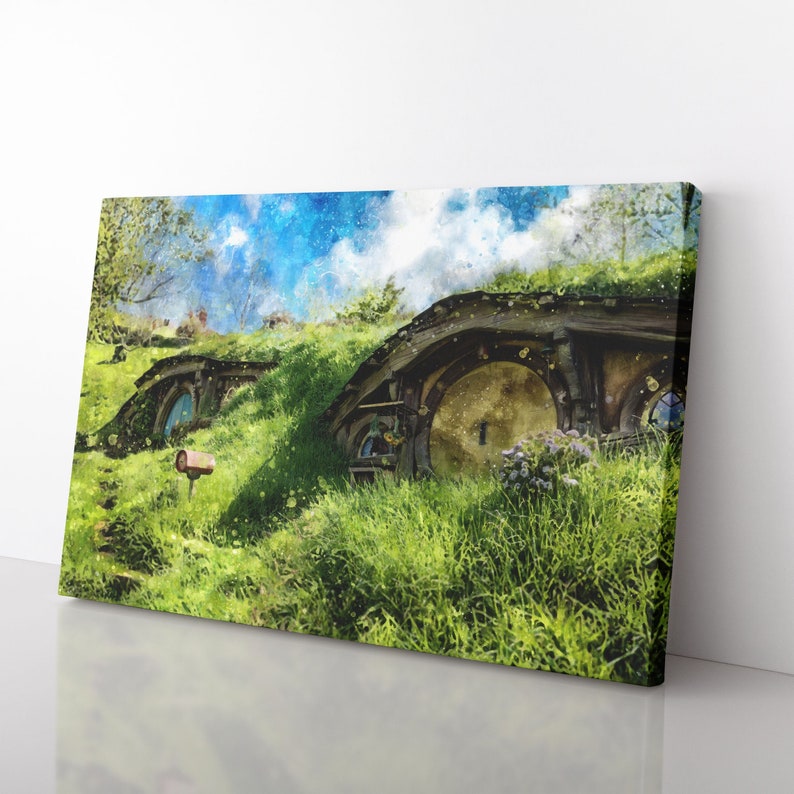 The Shire LOTR Canvas Art Print Lord of the Rings Poster Etsy