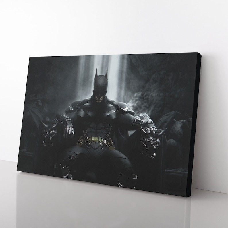 Batman Canvas Art Print Batman Poster Batman Painting Etsy