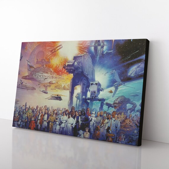 Star Wars All Characters Canvas Print Star Wars Poster Etsy