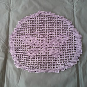Butterfly Filet Crochet Egg Shaped Oval Easter Doily-12&quot;x10.5&quot; - READY TO SHIP!
