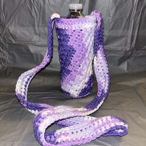 Bolso o cartera tipo bandolera para teléfono o botella de agua con puntadas de estrellas en morado, lavanda y blanco. ¡LISTO PARA ENVIAR!