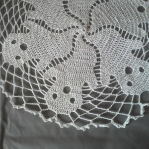 Boo Ghosts Small Round Crochet Doily-Halloween-White-15 image 2