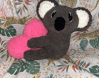 Kai the Love Koala Bear w/Heart - Valentine’s Day, Anniversary, Birthday - Crochet Stuffed Animal Plushie/Amigurumi