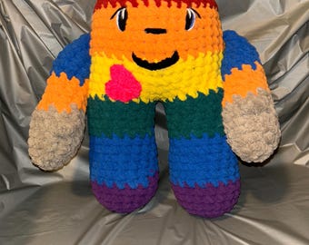 Rainbow Have a Heart Doll - LGBTQ - Pride - Gives Comfort Hugs - Crochet Stuffed Animal Plushie/Amigurumi