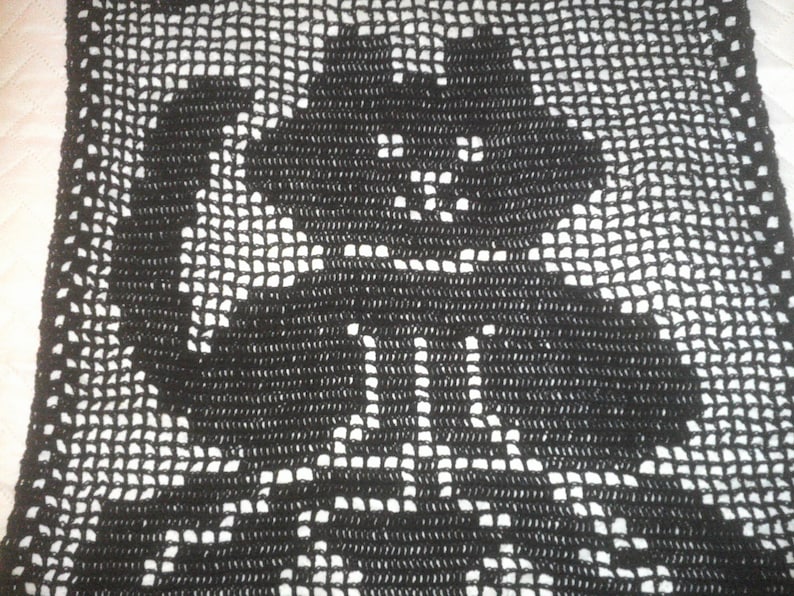 Kat in de Pompoen Patch Rechthoekige Gehaakte Halloween Tafel Runner-Zwart-56 "x18" - KLAAR OM TE VERZENDEN! afbeelding 3