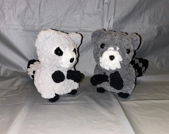 Raccoon - Crochet Stuffed Small Animal Plushie/Amigurumi