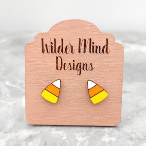Candy Corn Earrings, Halloween Earrings, Fall Earrings, Halloween Candy Earrings, Cute Earrings, Earrings for Kids, Candy Corn Studs