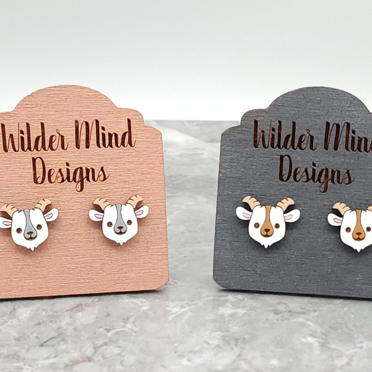 Goat Earrings, Goat Studs, Animal Earrings, Goat Gift, Goat Lover, Unique Earrings, Fun Earrings, Wood Earrings, Cute Earrings, Farm Animal