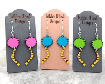 Whimsical Tree Earrings: Hand-Painted Laser Cut Earrings