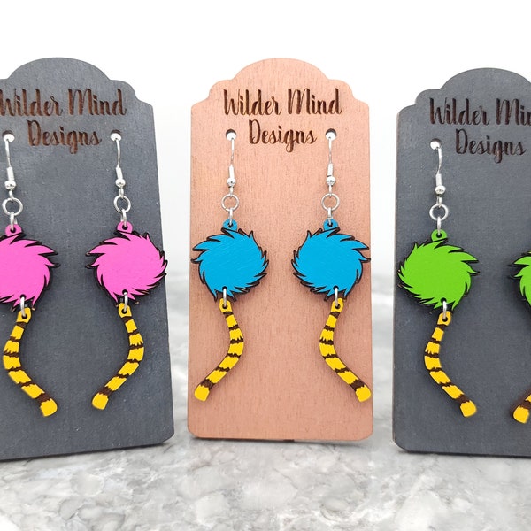 Whimsical Tree Earrings: Hand-Painted Laser Cut Earrings