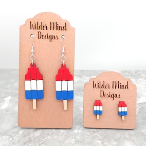 Rocket Pop Stud Earrings: Hand-Painted Patriotic Summer Jewelry