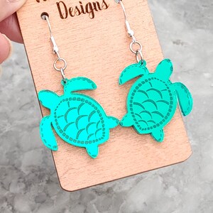 Sea Turtle Earrings, Turtle Earrings, Sea Creature, Turtle Lover, Turtle Jewelry, Turtle Gift, Animal Earrings, Beach Earrings, Fun Earrings