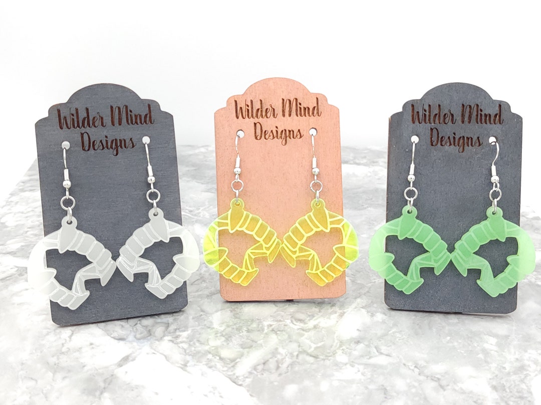 Retro Vampire Teeth Earrings: Laser Cut Acrylic, Spooky Halloween