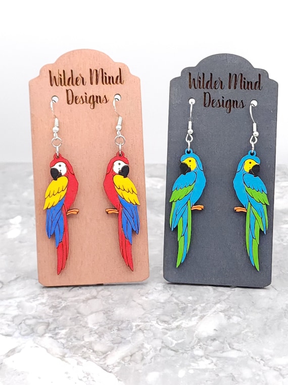 Parrot Earrings, Parrots, Parrot Lover, Bird Earrings, Bird Lover