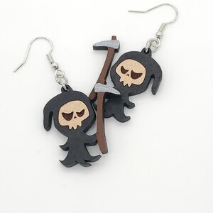 Grim Reaper Earrings Grim Reaper Studs Halloween Earrings - Etsy