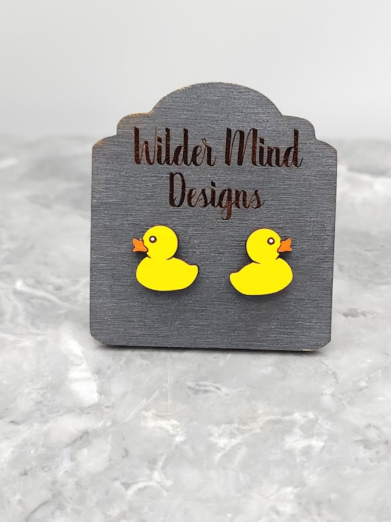 Rubber Duck Wooden Earrings