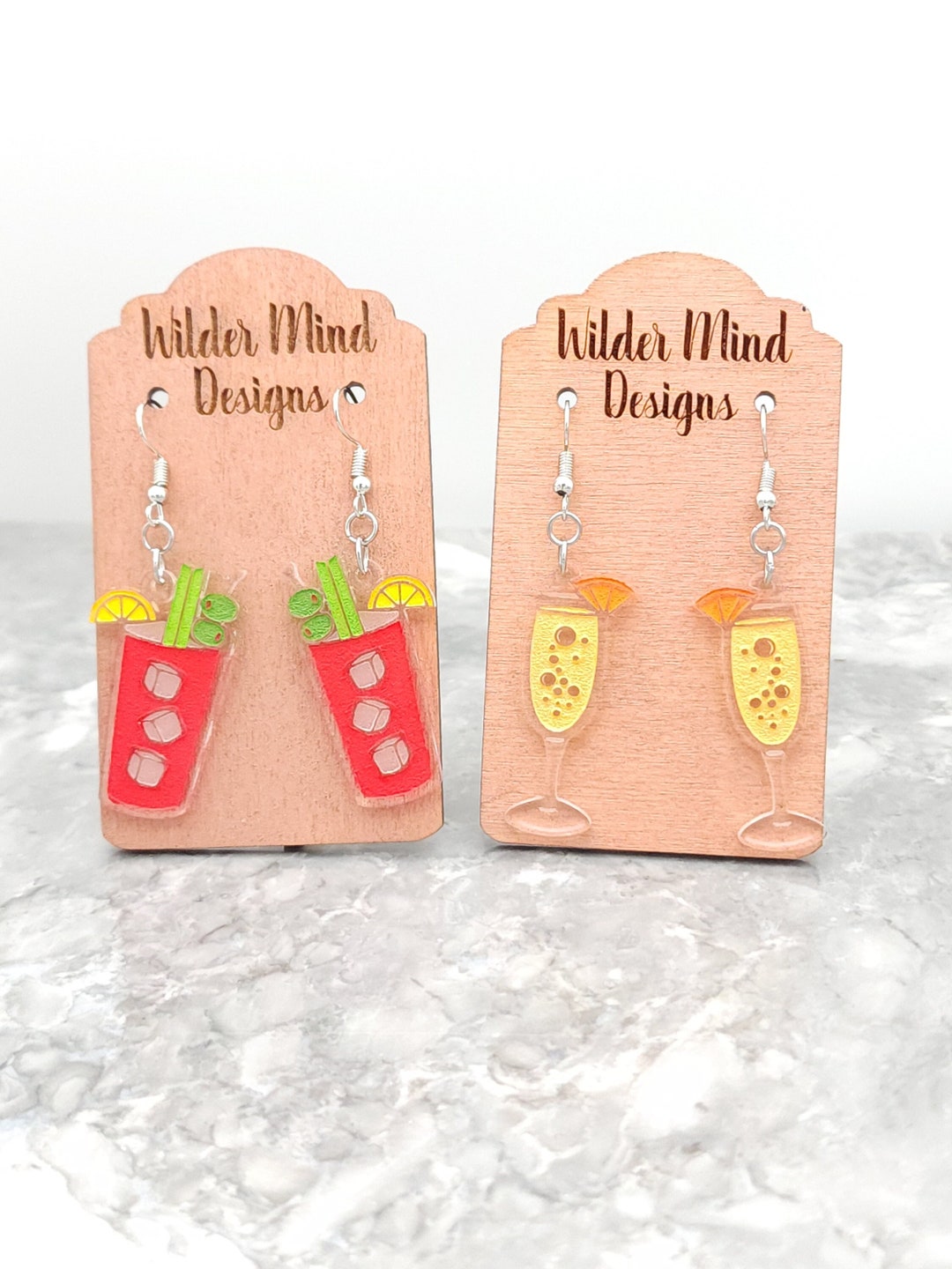 Bloody Mary Earrings, Alcohol Earrings, Mimosa Earrings, Brunch