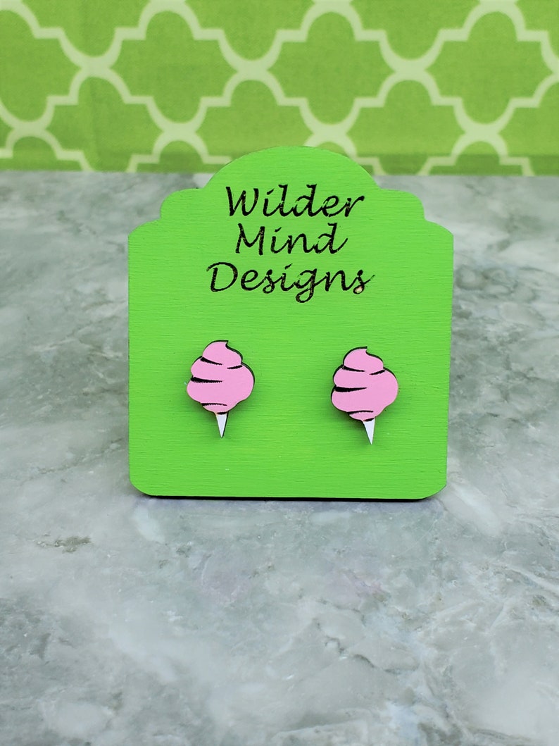 Earrings for girls Cotton Candy Studs Boardwalk Earrings Cute Earrings Carnival Earrings Cotton Candy Earrings