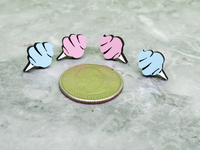 Earrings for girls Cotton Candy Studs Boardwalk Earrings Cute Earrings Carnival Earrings Cotton Candy Earrings