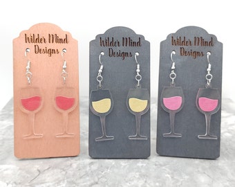 Wine Earrings, Wine Glass Earrings, Wine Jewelry, Wine Gift, Red Wine Earrings, Mom Gift, Bridal party Gift, Wine Bottle Earrings, Alcohol