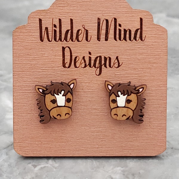 Horse Studs, Horse Earrings, Horse Gift, Horse Lover, Farm Animals, Cute Horse, Cute Earrings, Farm Girl, Unique Earrings, Animals Studs