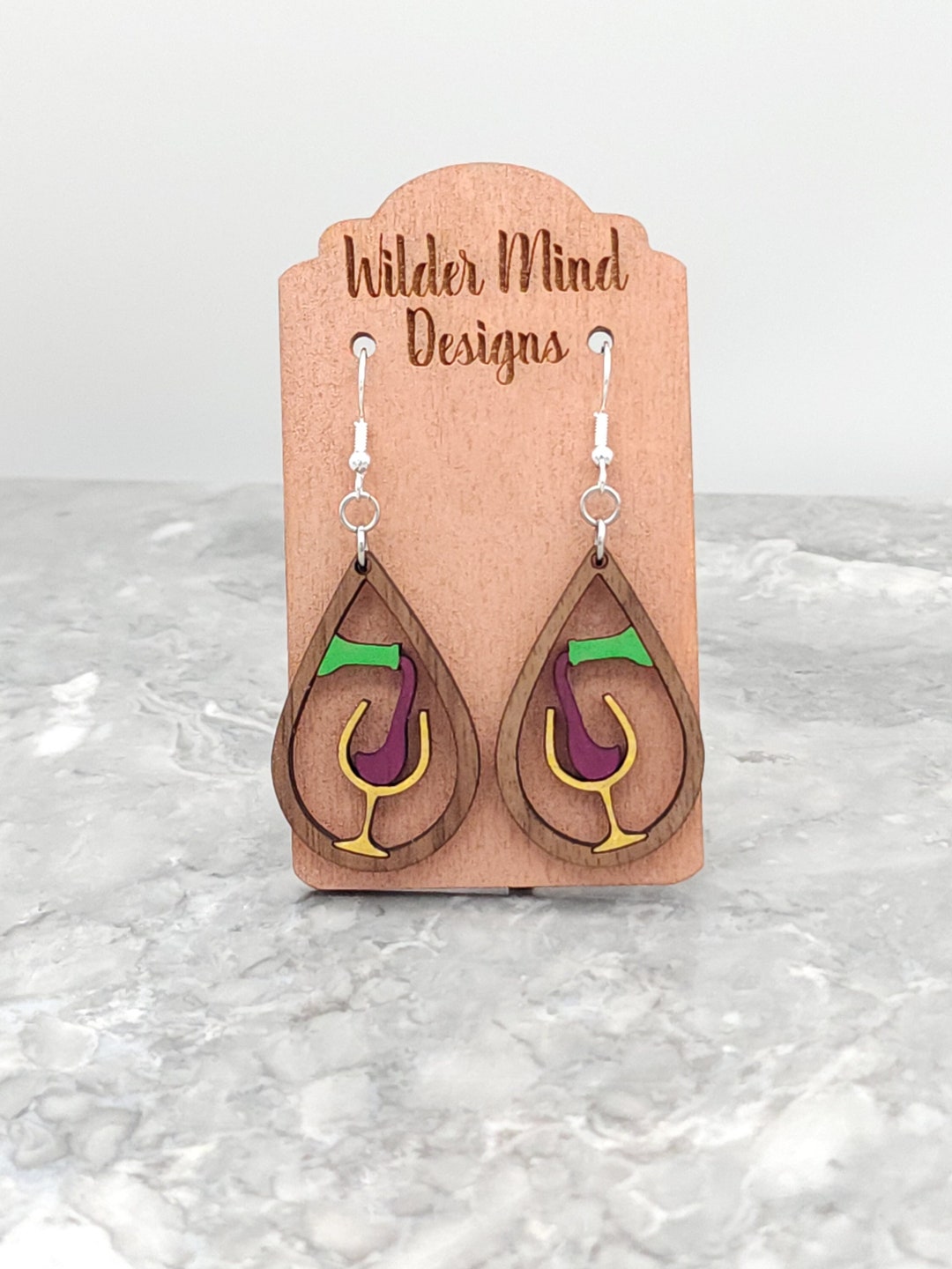 Wine Earrings, Wine Glass Earrings, Wine Jewelry, Wine Gift, Red Wine ...