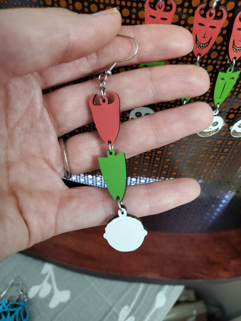 Lock Shock and Barrel Earrings Nightmare Before Christmas Etsy