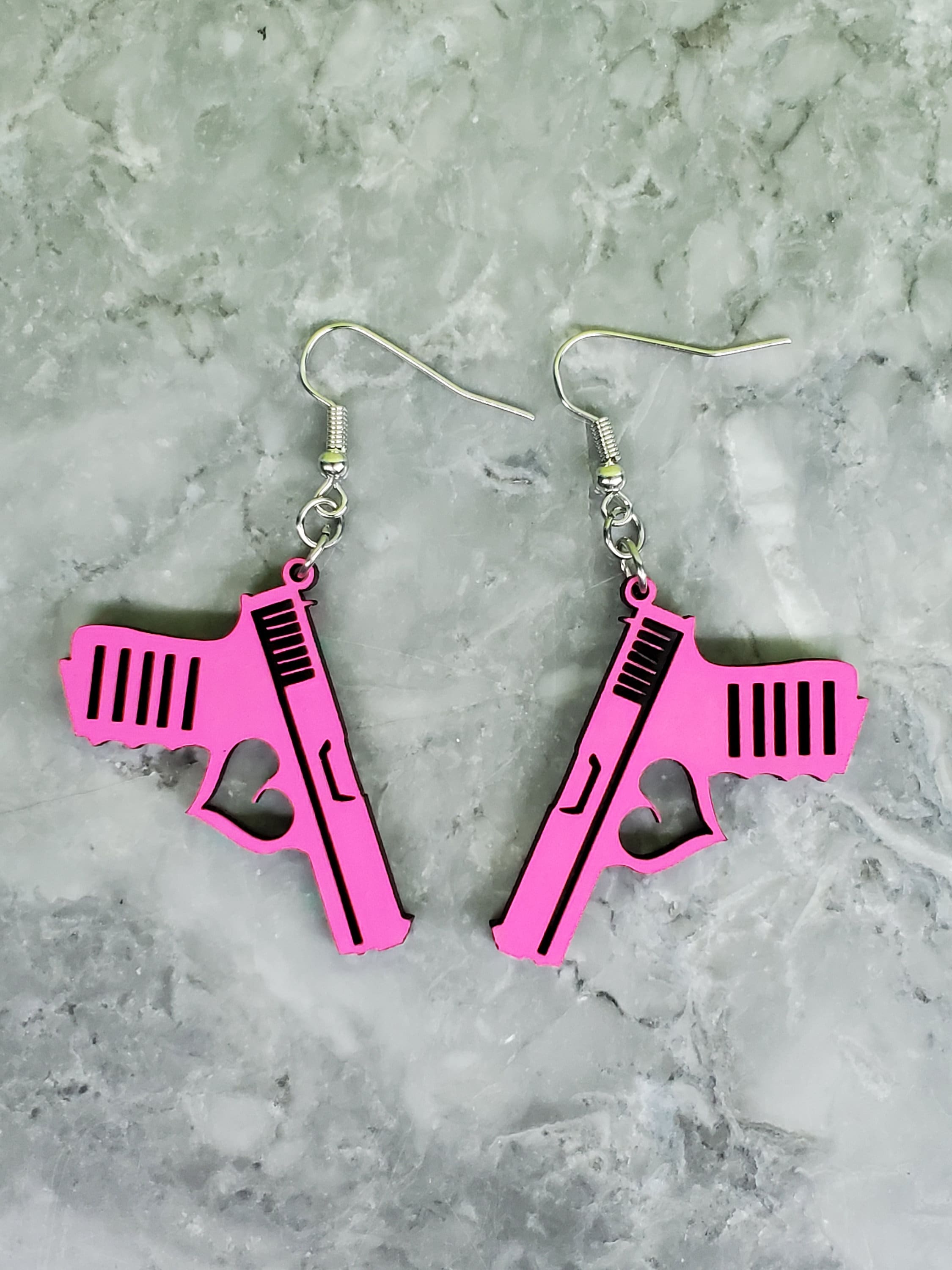 Gun Earrings Cute Gun Earrings Novelty Earrings Police Etsy Canada