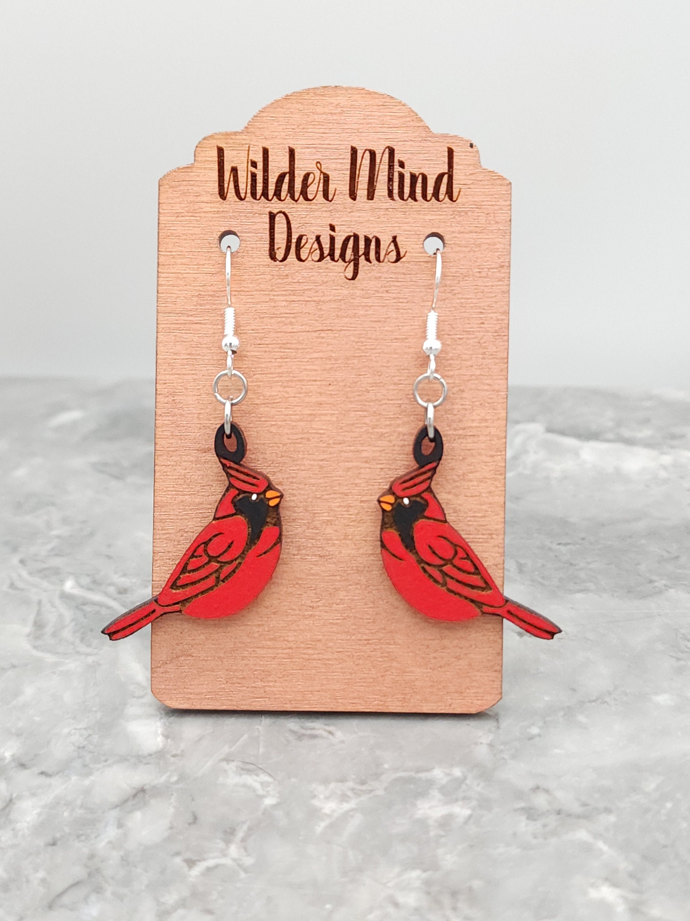 Red Bird Earrings Red Bird Earrings