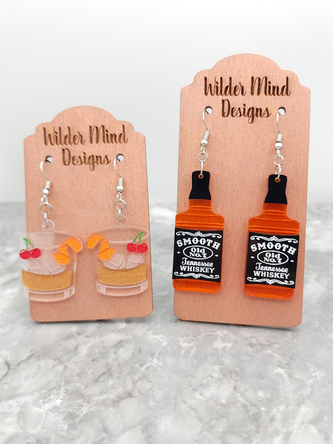 Whiskey Earrings, Old Fashioned Earrings, Whiskey Lover, Whiskey Girl