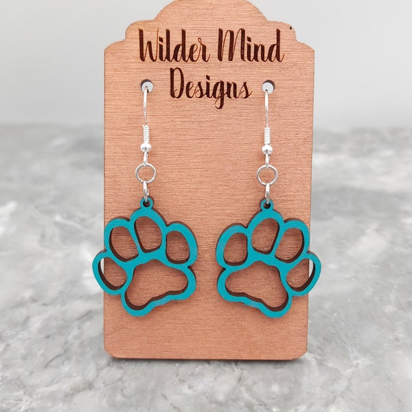 Paw Print Earrings, Paw Prints, Dog Earrings, Cat Earrings, Earrings for Animal Lovers, Dog Lover, Gifts for Dog Lovers, Dog Mom, Laser Cut