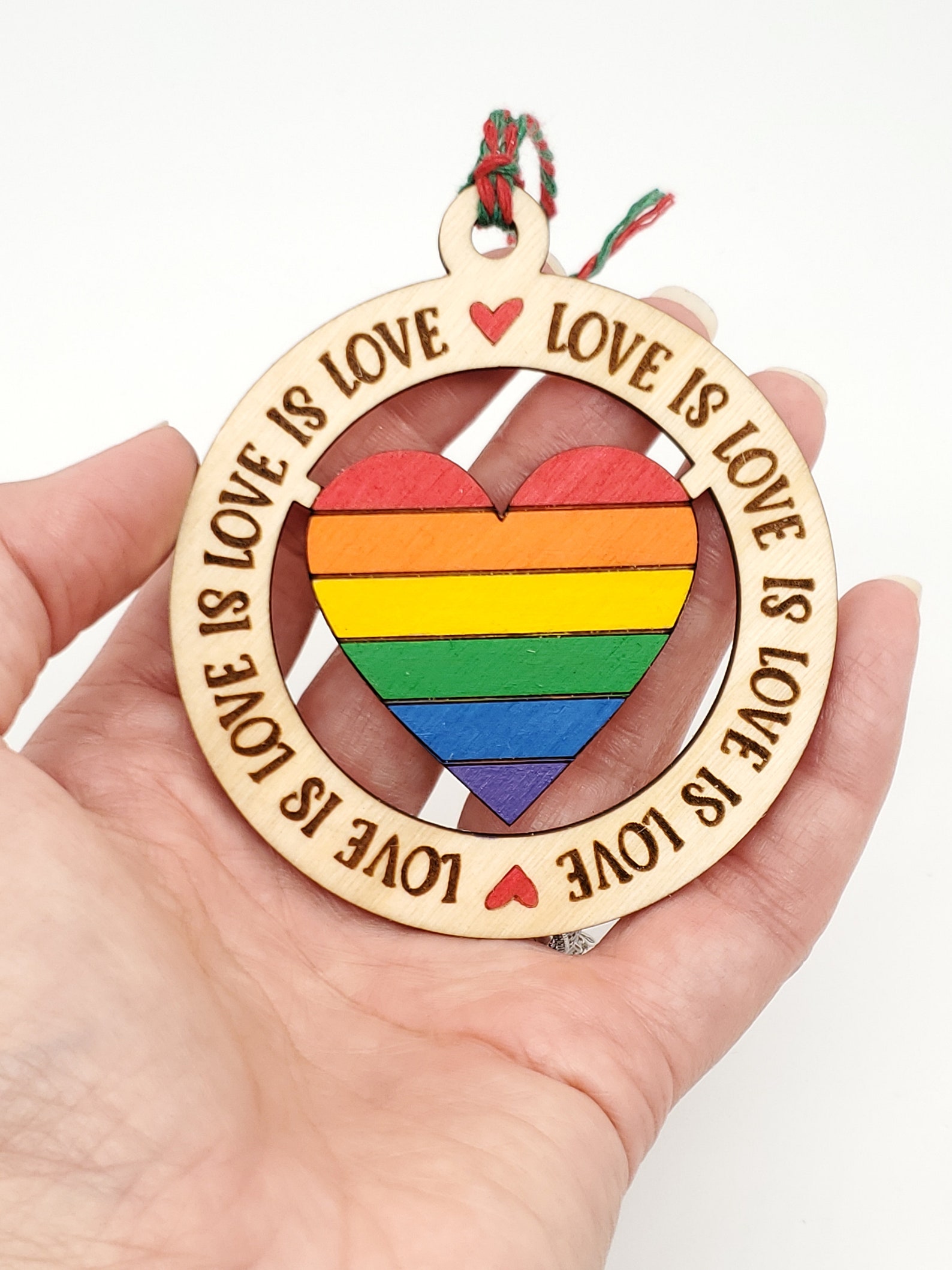 Pride Christmas Ornament Pride Gift Love is Love Wooden Etsy
