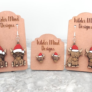 Highland Cow Earrings, Christmas Earrings, Cow Earrings, Animal Earrings, Christmas Jewelry, Cow Lover, Highland Cows, Cute Earrings, Fun