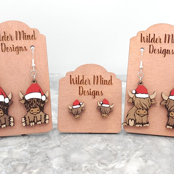 Highland Cow Earrings, Christmas Earrings, Cow Earrings, Animal Earrings, Christmas Jewelry, Cow Lover, Highland Cows, Cute Earrings, Fun