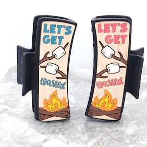 Hand-Painted S&#39;mores Claw Clip: Camping Hair Accessory