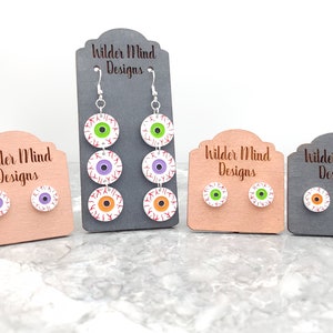 Eyeball Earrings, Eyeball Studs, Eye Earrings, Creepy Earrings, Halloween Earrings, Spooky Earrings, Unique Earrings, Halloween Jewelry