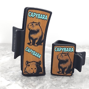 Capybara Claw Clip, Capybara Hair Clip, Capybara Gift, Teacher Gift, Animal Hair Clip, Engraved Claw Clip, Unique Gift, Cute Capybara Gift