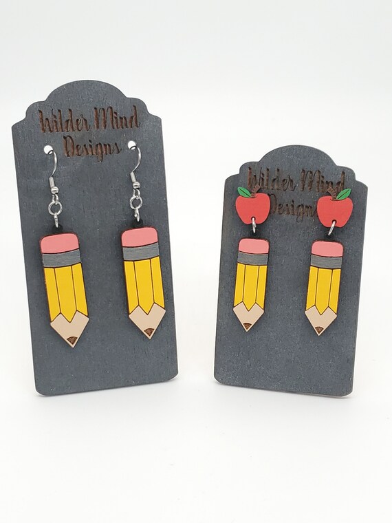 Buy Pencil Earrings Teacher Earrings Back to School Teacher