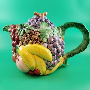 Vintage 1988 Fitz and Floyd Calypso Fruit teapot and lid