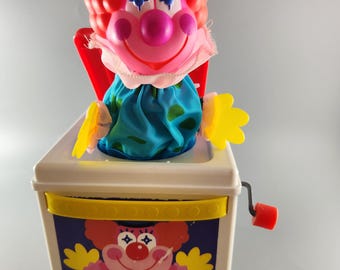 Vintage 1987 Mattel Jack in the Music Box, plays Pop Goes the Weasel
