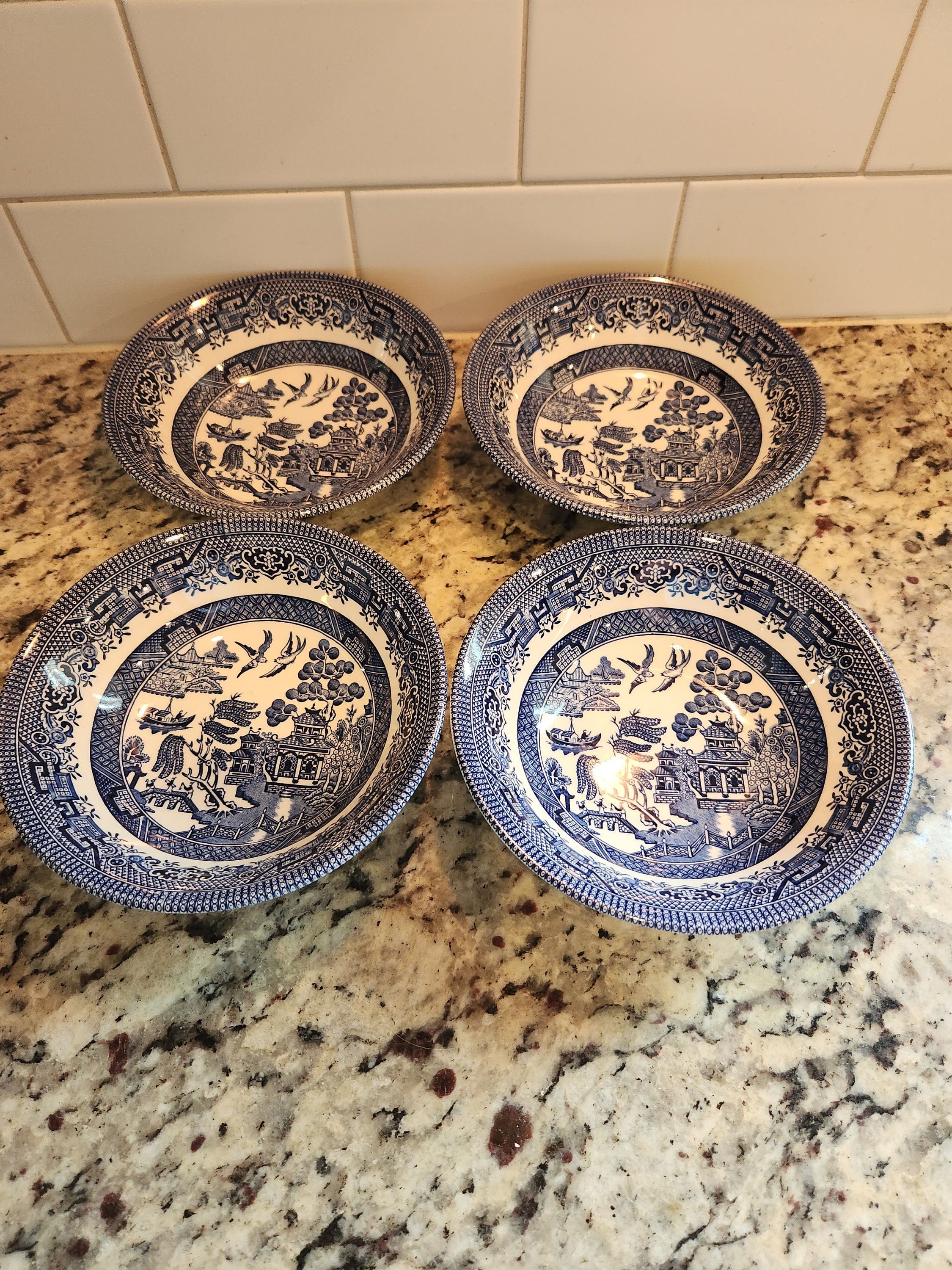  Churchill - Vajilla de porcelana «sauce azul», Vajilla, Azul  Willow : Hogar y Cocina