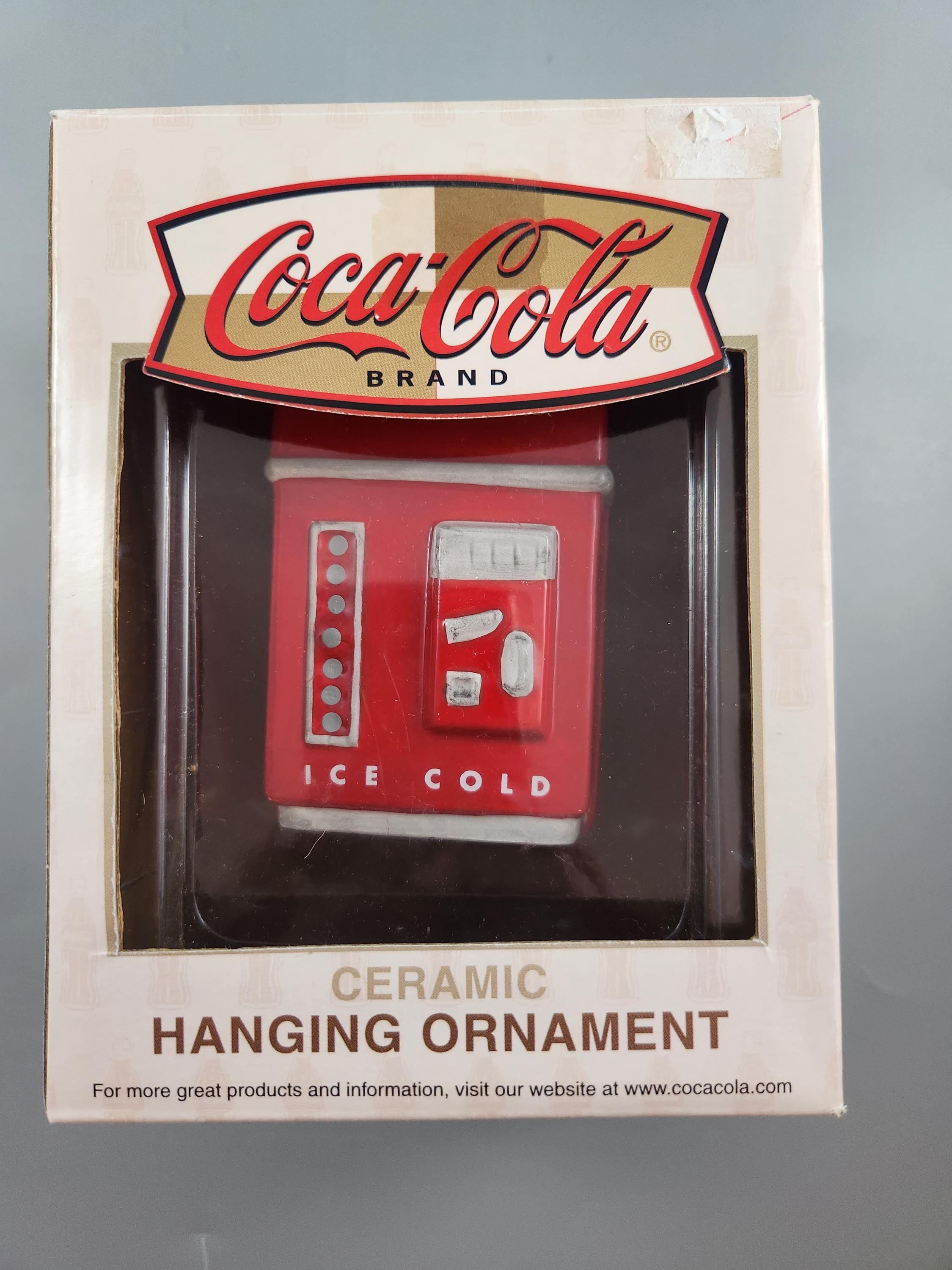 Vintage Coca Cola Vending Machine Ceramic Christmas Ornament