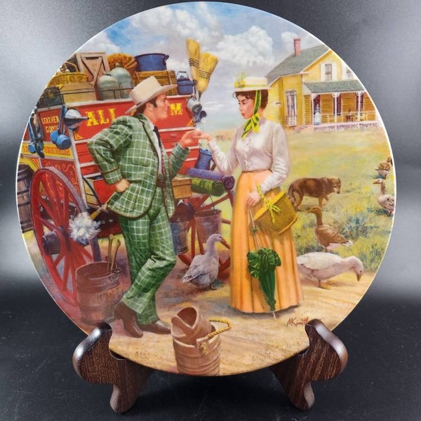 Vintage Knowles "I can't say no" Oklahoma collectors plate, 1986 Mort Kunstler, home decor, wall decor, shelf decor, collectible