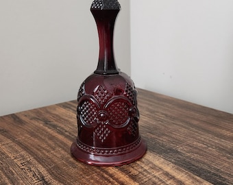 Campana decorativa de cristal rojo rubí de Avon vintage
