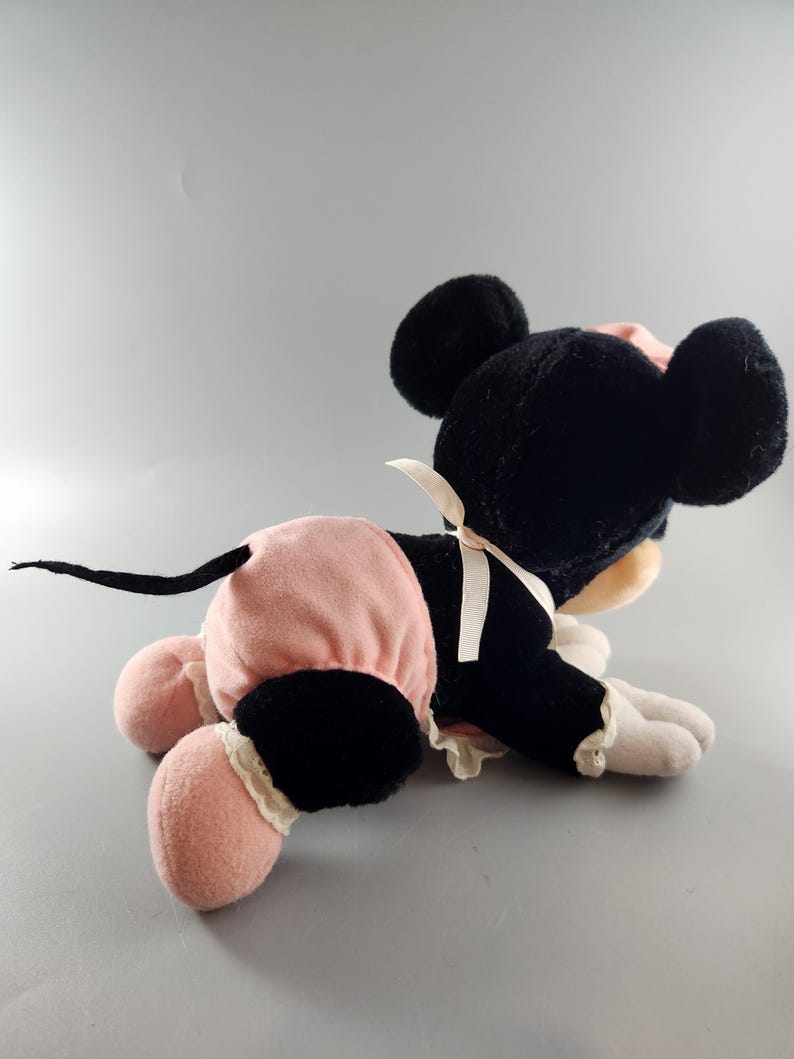 Vintage Baby Crawling Minnie Mouse Plush Stuffed Animal Walt Disney image 3